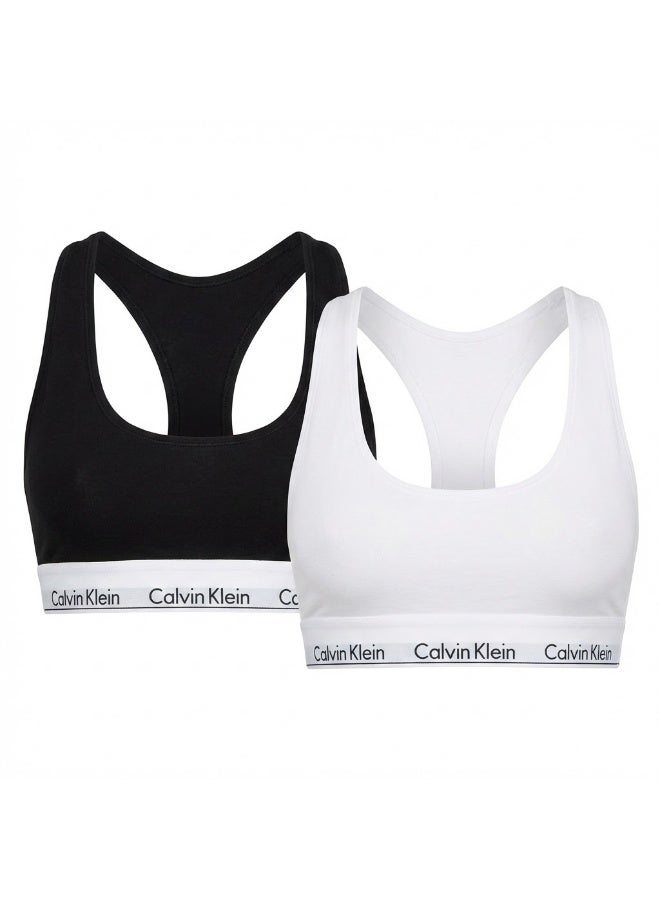 كالفن كلاين بيرفورمانس طقم حمالات صدر حريمي 2 قطعة قطن مريح تصميم رياضي مريح - مثالي للاستخدام اليومي والرياضة. - مقاس  اكس لارج - Image 1